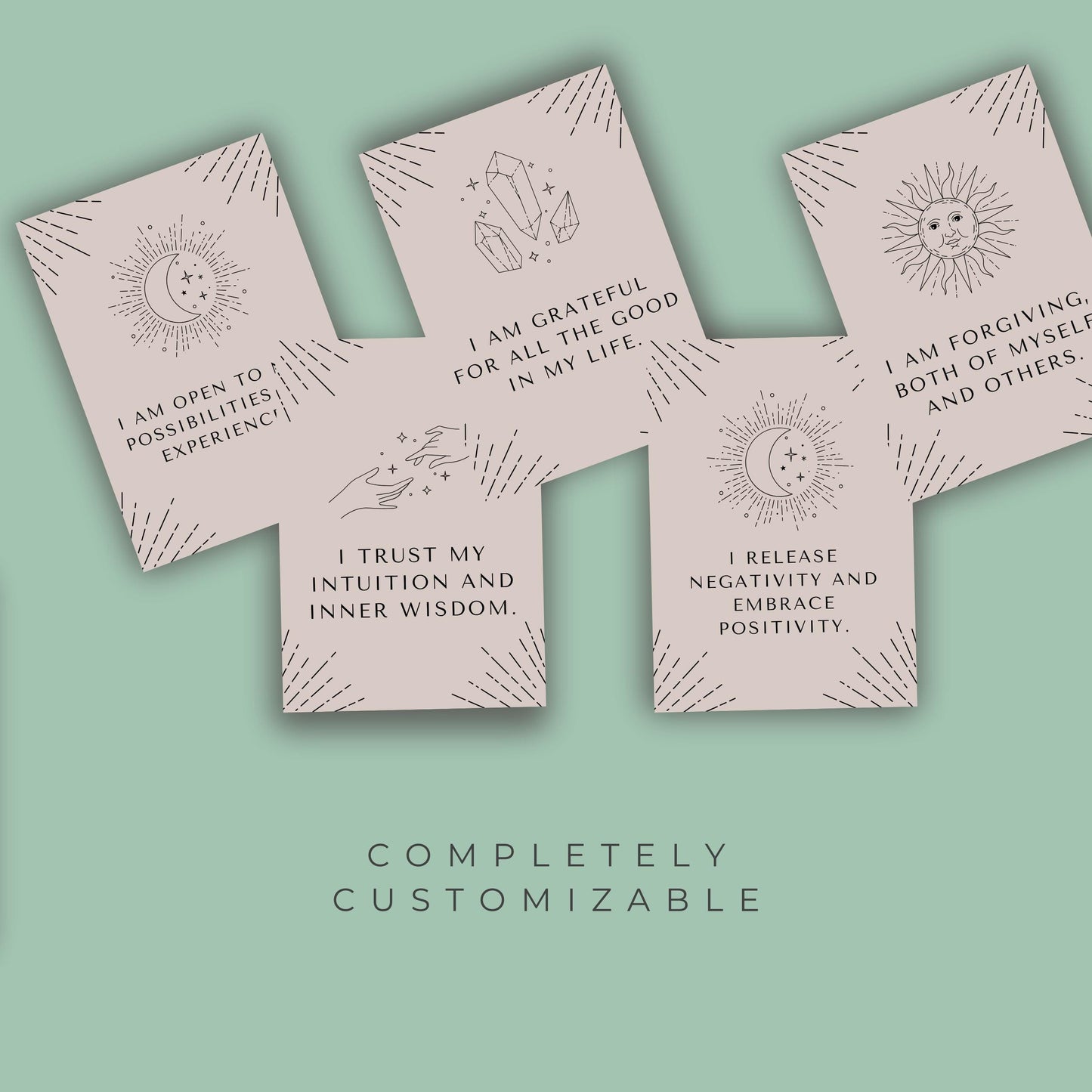 Mental Health Affirmation Cards – Canva Template