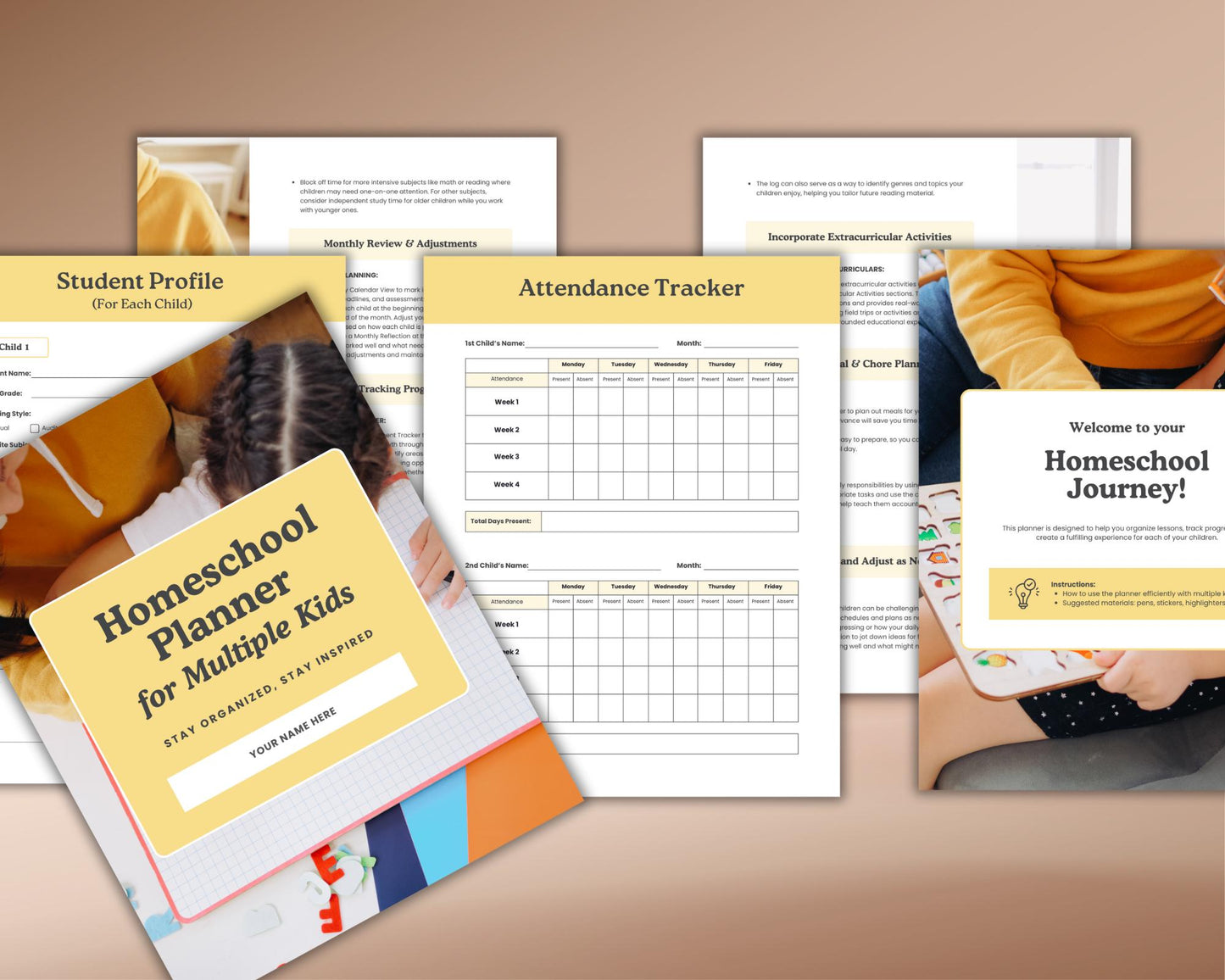 Homeschool Planner for Multiple Kids | Editable Template to Organize Schedules, Lessons & Activities | Digital Download