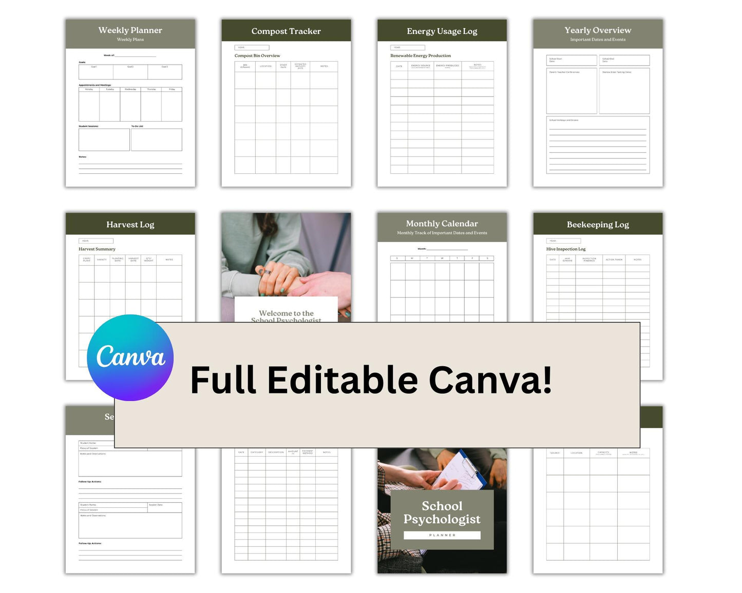 School Psychologist Planner | Editable Template to Organize Student Assessments, Meetings & Progress Tracking | Digital Download
