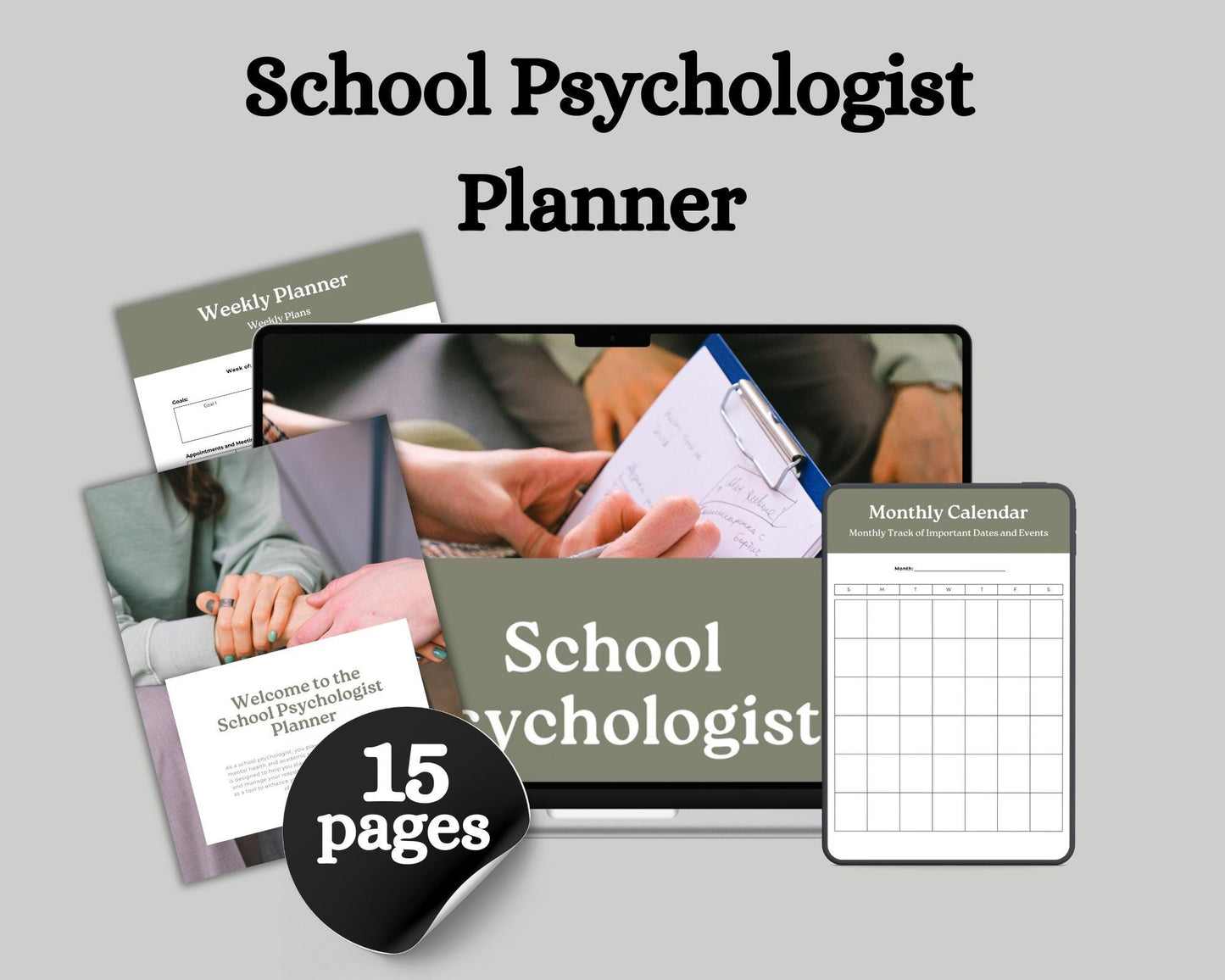 School Psychologist Planner | Editable Template to Organize Student Assessments, Meetings & Progress Tracking | Digital Download