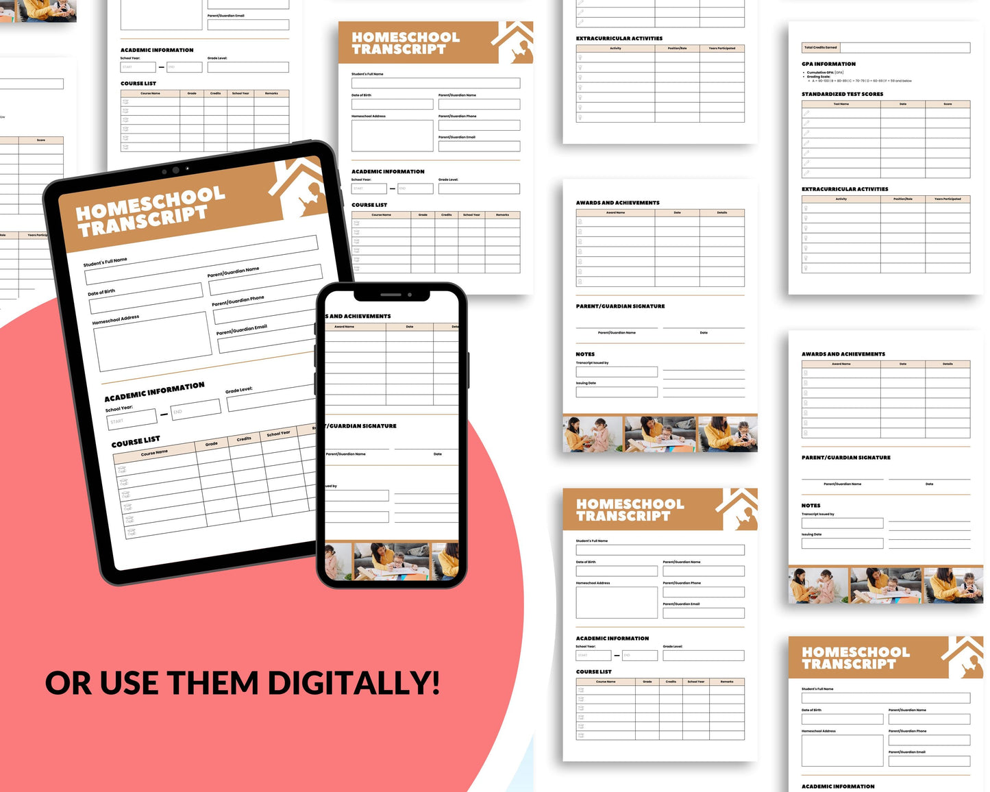 Printable Homeschool Transcript Template (PDF Download)