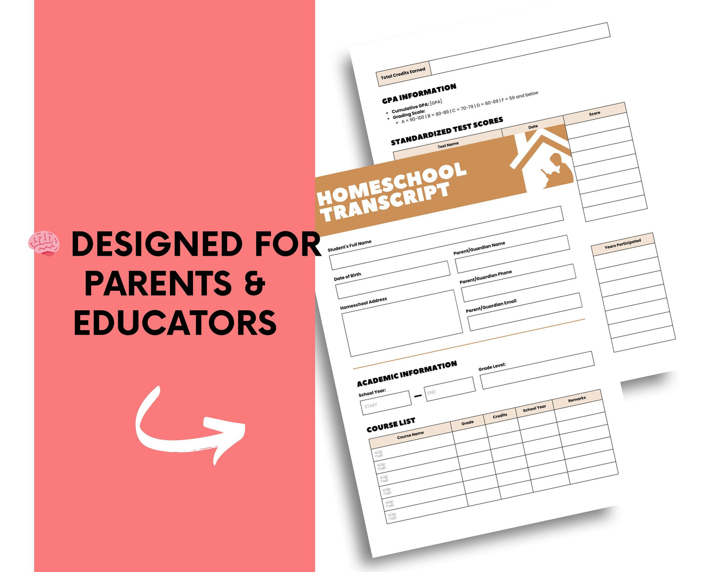 Printable Homeschool Transcript Template (PDF Download)