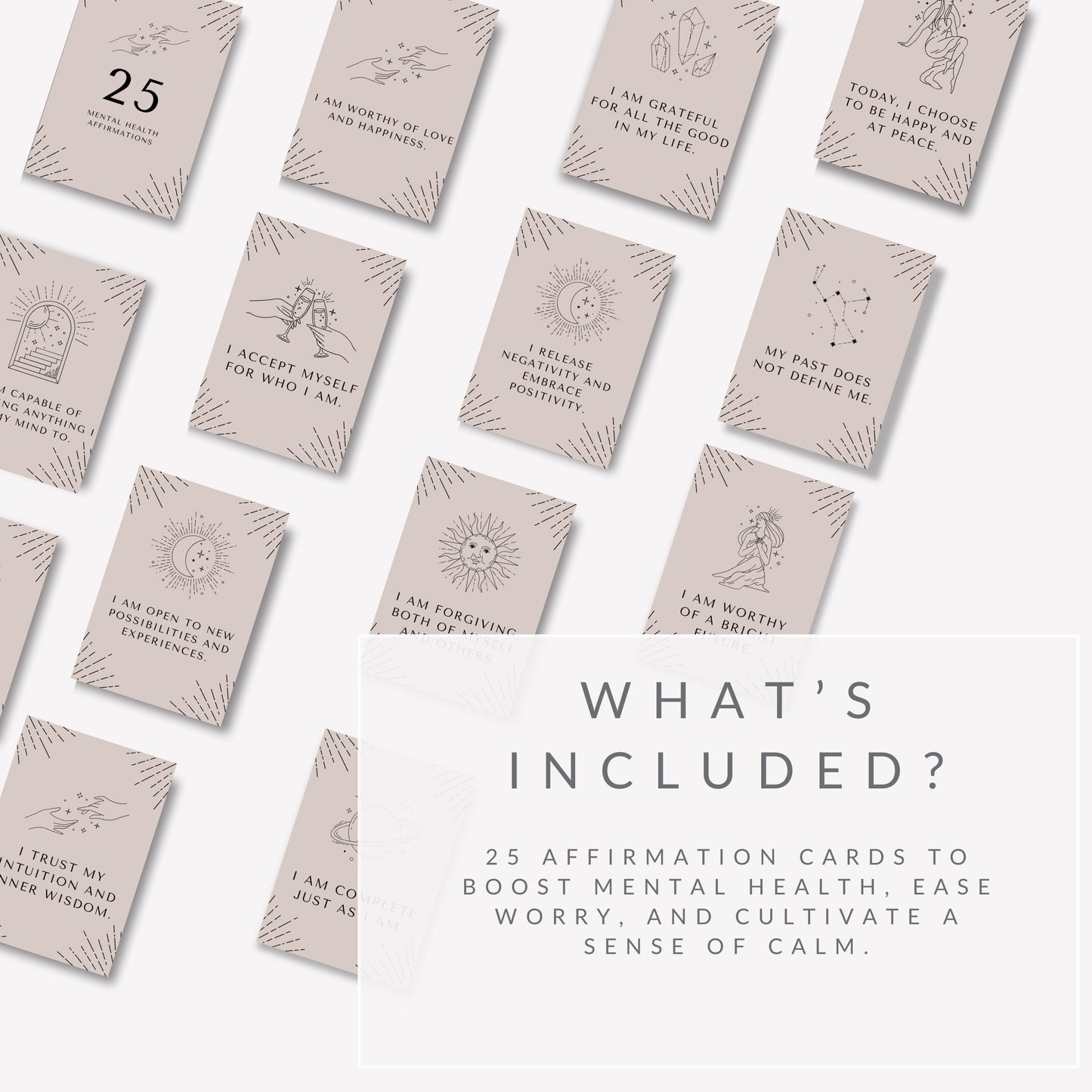Mental Health Affirmation Cards – Canva Template
