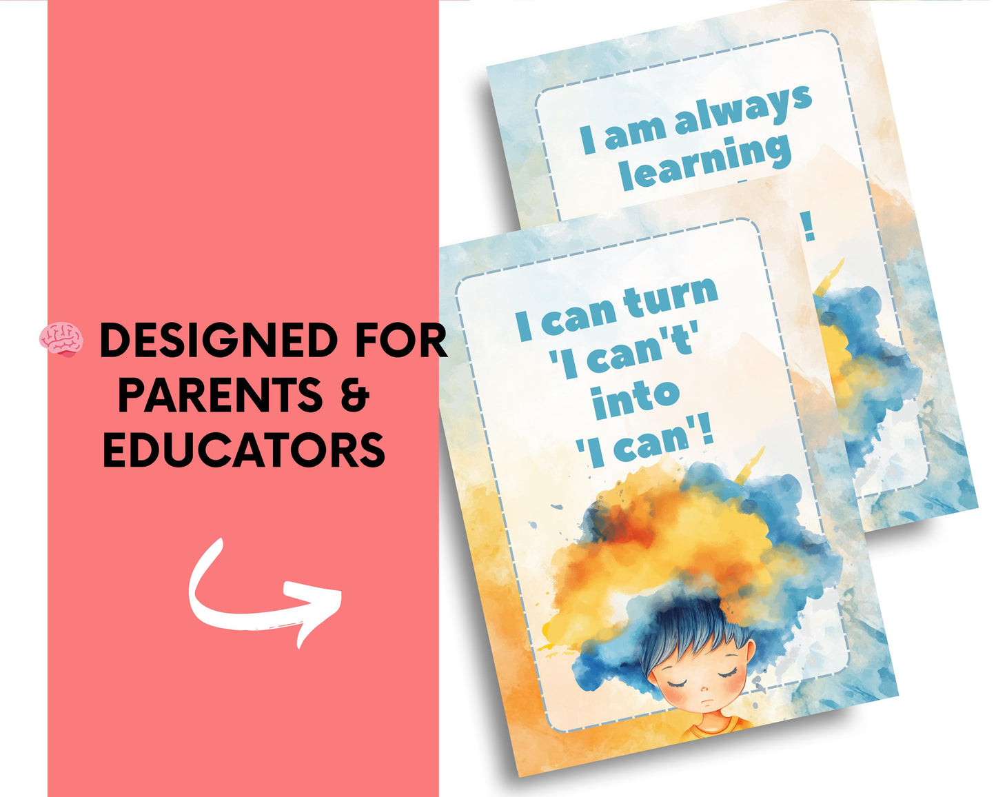 Growth Mindset Affirmation Cards for Kids | 21-Card Printable PDF | Positive Thinking & SEL Tool for Classroom or Home