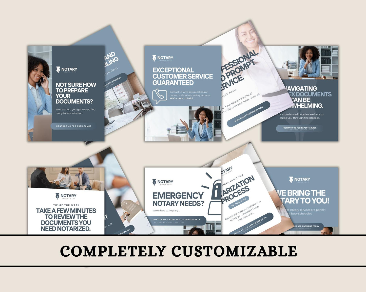 Notary Public Social Media Post | Editable Canva Template to Promote Your Notary Services & Attract Clients