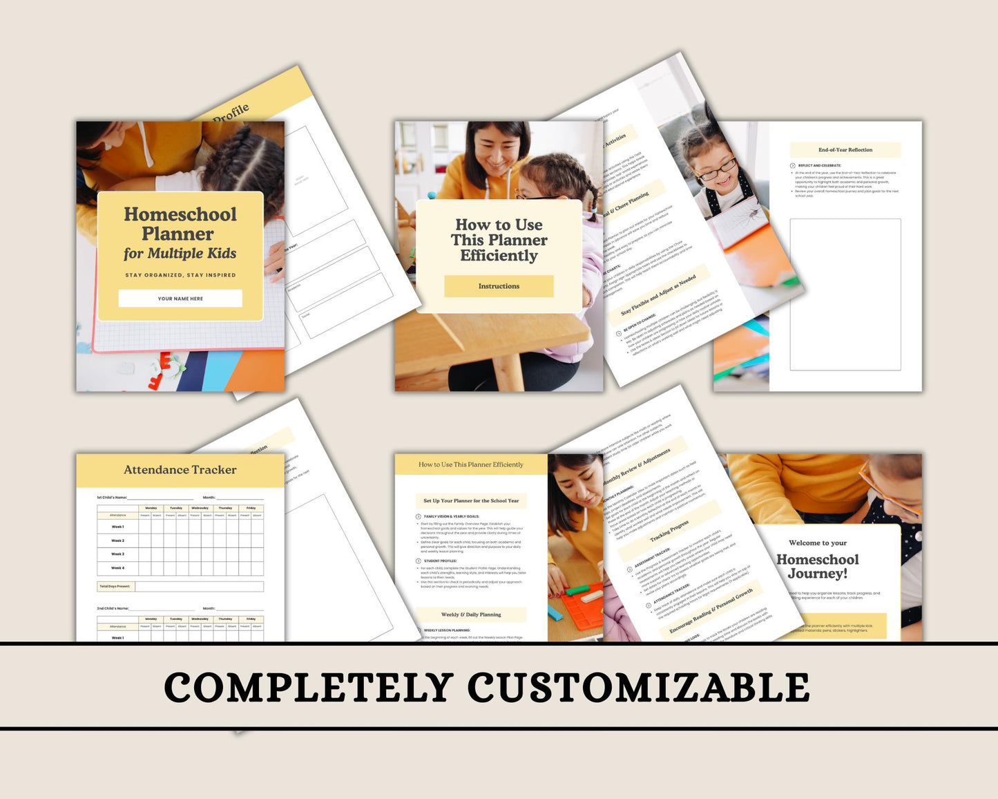 Homeschool Planner for Multiple Kids | Editable Template to Organize Schedules, Lessons & Activities | Digital Download