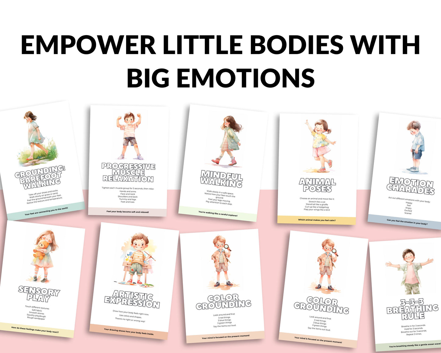 Somatic Coping Skills Cards for Kids – Printable PDF