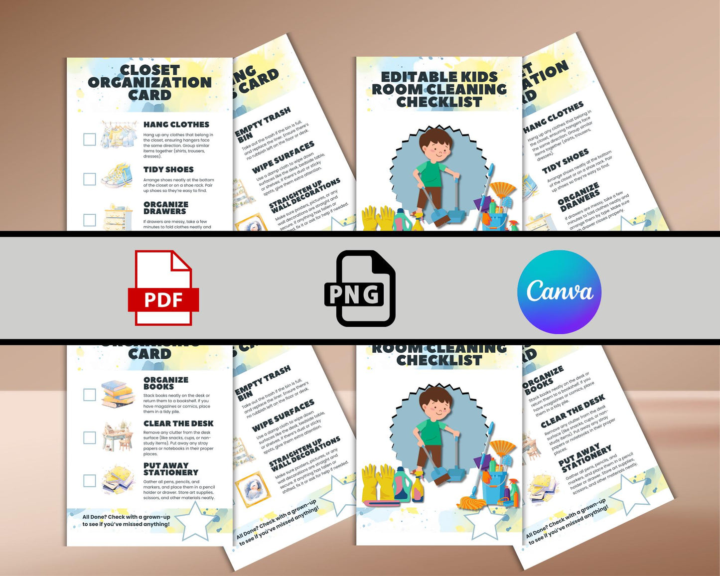 Editable Kids Room Cleaning Checklist | Printable Template to Organize Daily, Weekly & Monthly Cleaning Tasks | Digital Download