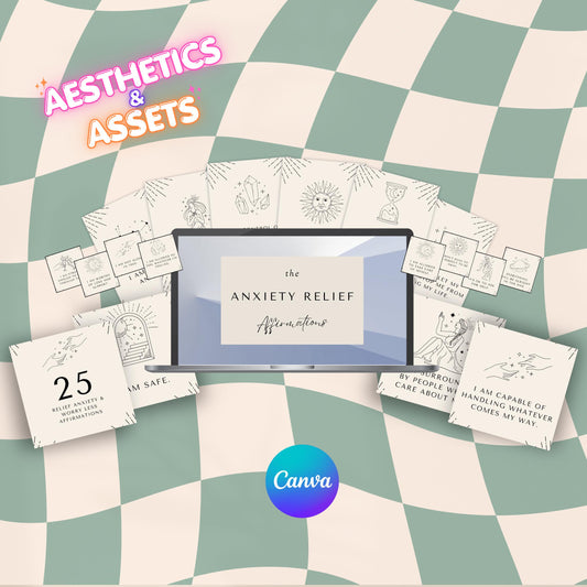 Anxiety & Worry Less Affirmation Cards – Canva Template