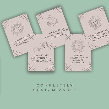 Mental Health Affirmation Cards – Canva Template