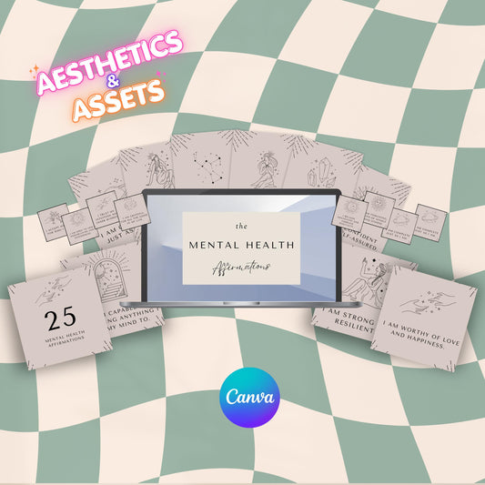 Mental Health Affirmation Cards – Canva Template