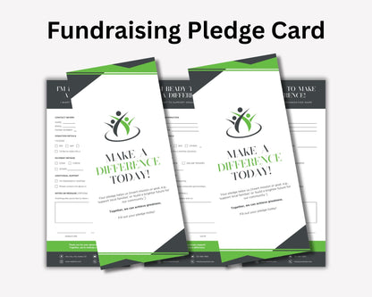Fundraising Pledge Card | Editable Template for Charity, Nonprofit & Donation Campaigns | Digital Download