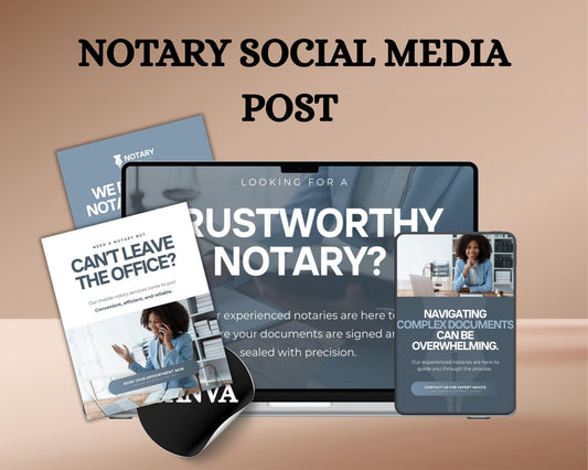 Notary Public Social Media Post | Editable Canva Template to Promote Your Notary Services & Attract Clients
