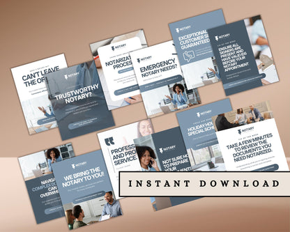 Notary Public Social Media Post | Editable Canva Template to Promote Your Notary Services & Attract Clients