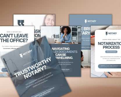 Notary Public Social Media Post | Editable Canva Template to Promote Your Notary Services & Attract Clients