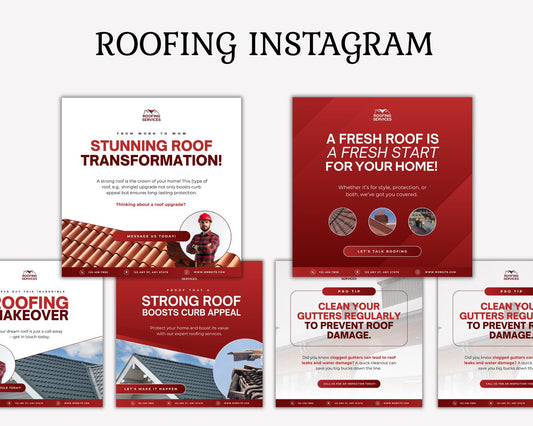 Roofing Instagram Post | Editable Canva Template to Showcase Your Roofing Services & Attract Local Clients