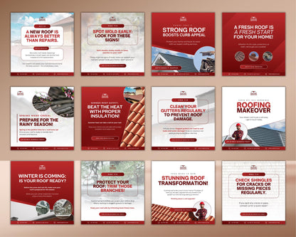 Roofing Instagram Post | Editable Canva Template to Showcase Your Roofing Services & Attract Local Clients