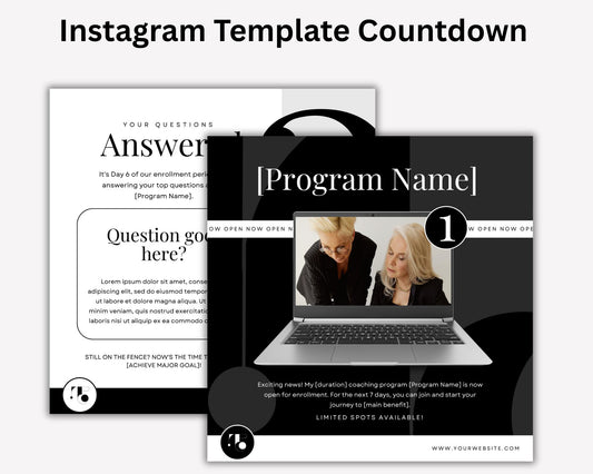 Instagram Countdown Template | Editable Canva Design for Events, Sales, Promotions & Launch Reminders | Digital Download