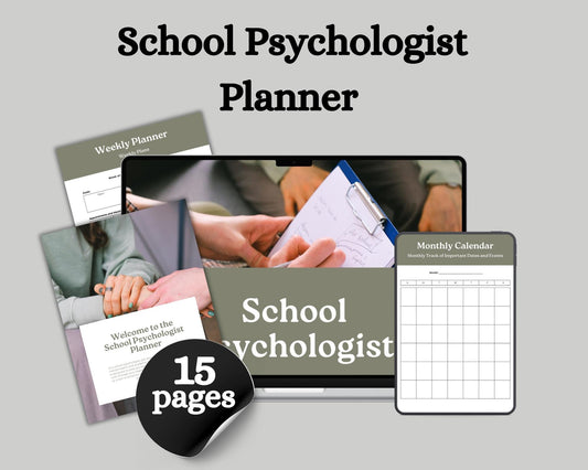 School Psychologist Planner | Editable Template to Organize Student Assessments, Meetings & Progress Tracking | Digital Download