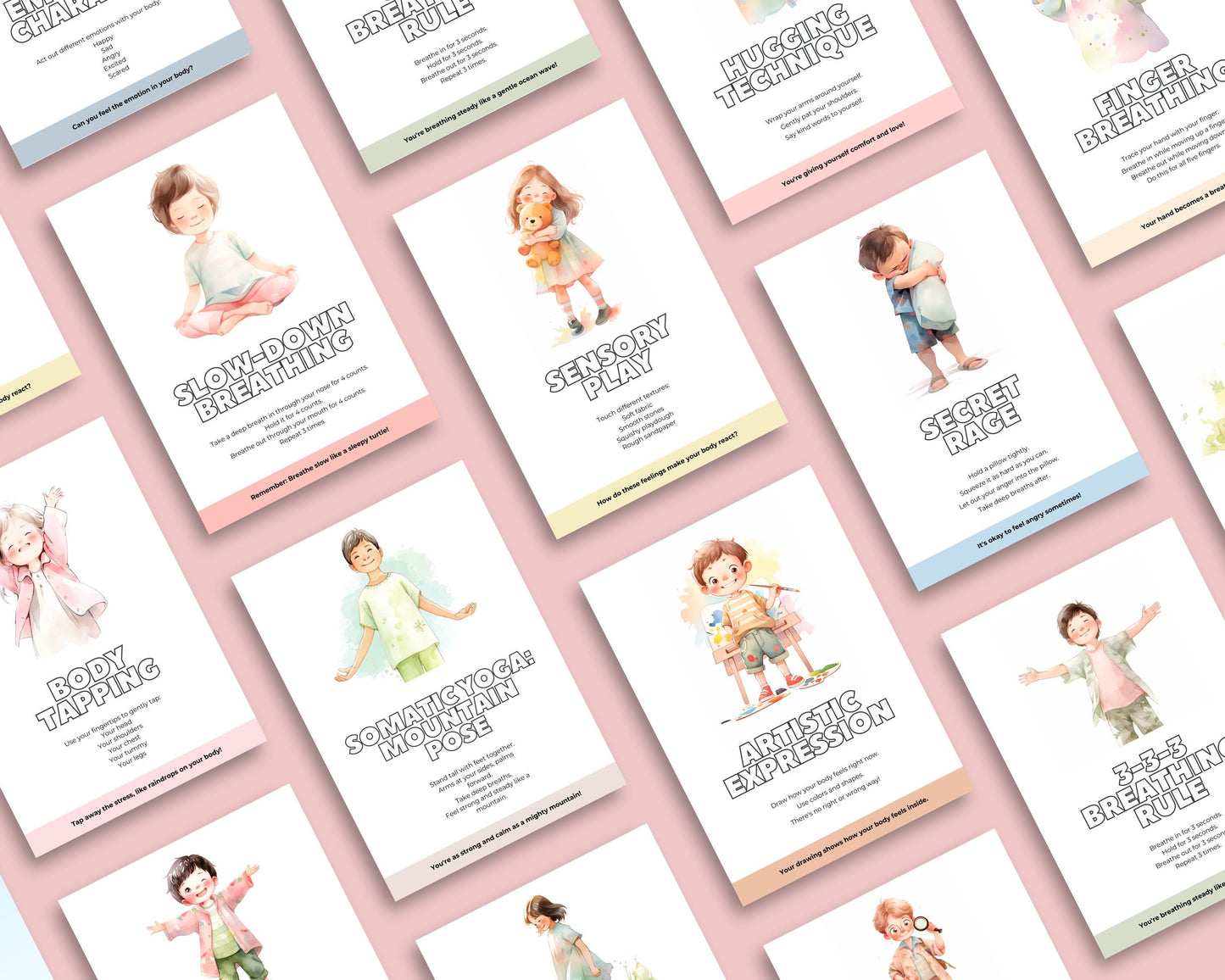 Somatic Coping Skills Cards for Kids – Printable PDF