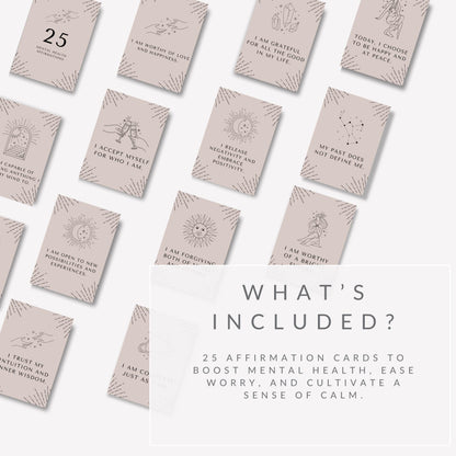 Mental Health Affirmation Cards – Canva Template
