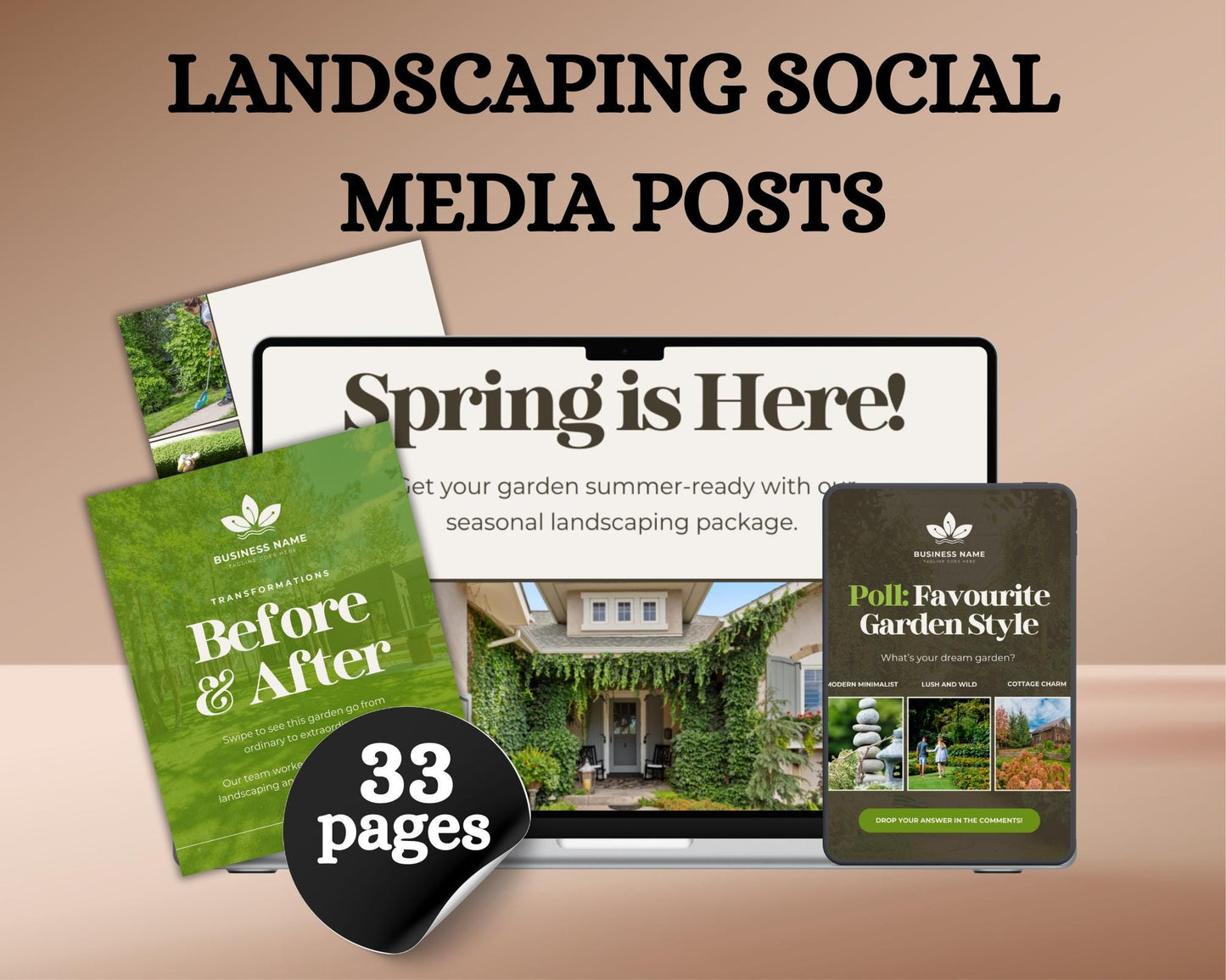 Landscape Social Media Post | Editable Canva Template to Showcase Your Landscaping Services & Attract Clients