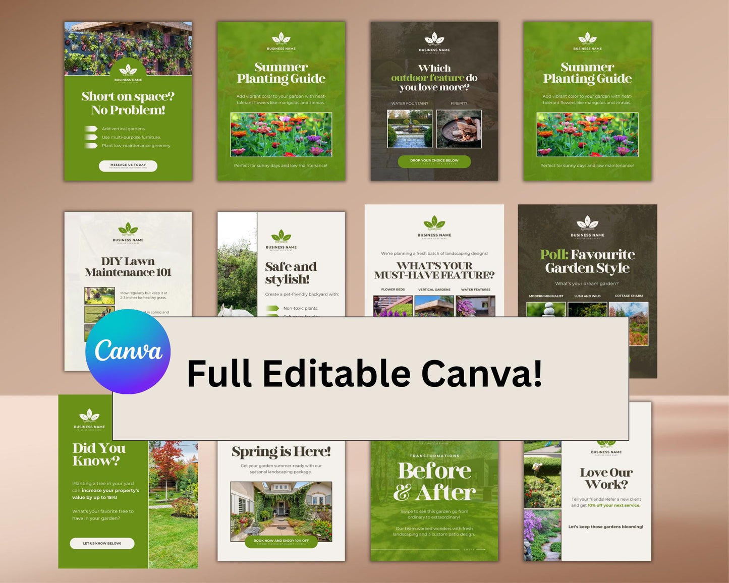 Landscape Social Media Post | Editable Canva Template to Showcase Your Landscaping Services & Attract Clients