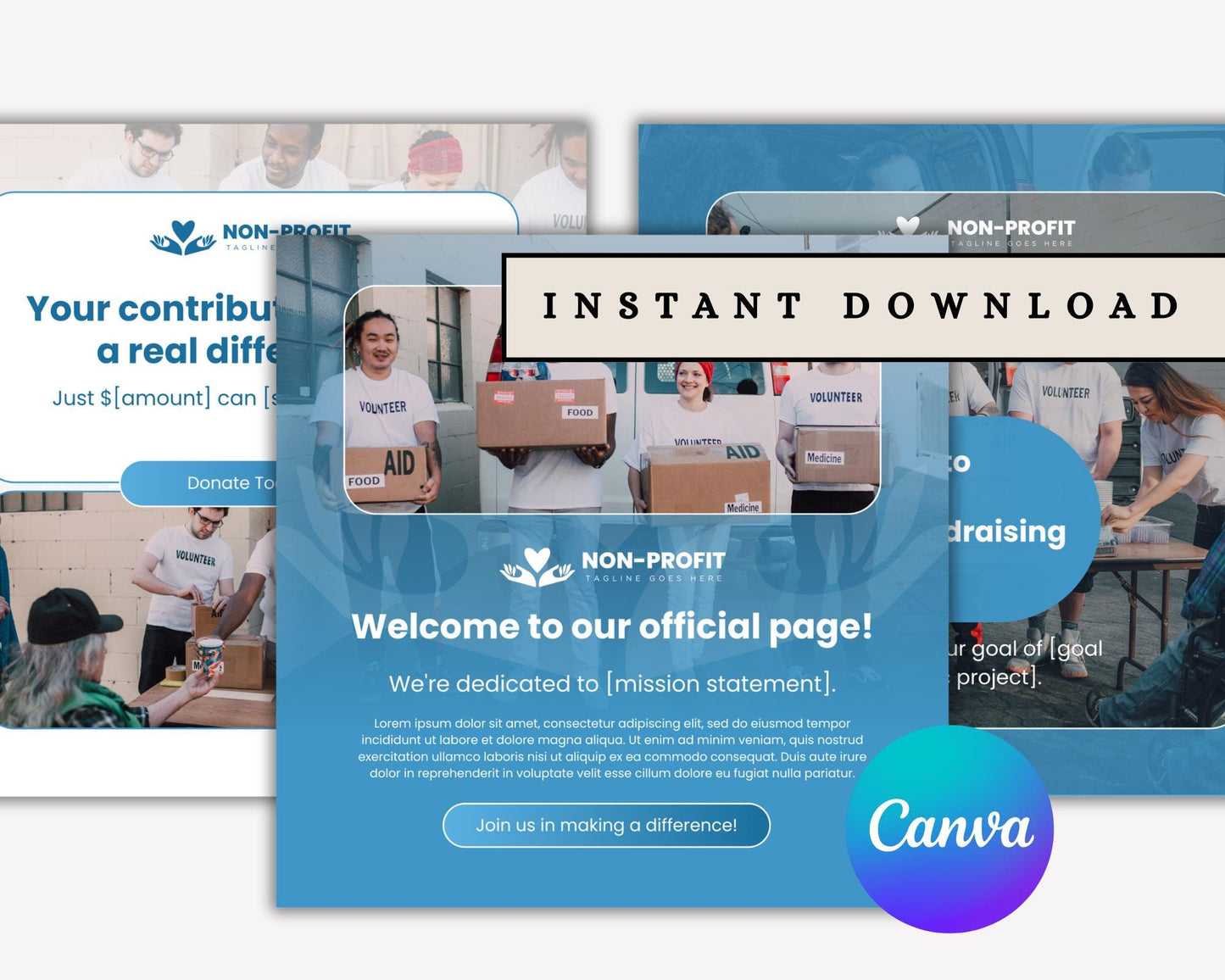 Non-Profit Social Media Post | Editable Canva Template to Promote Your Cause & Engage Supporters