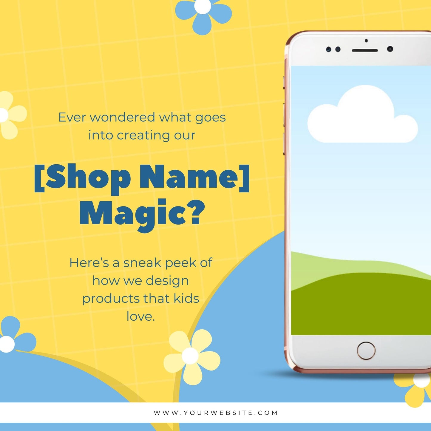 Colorful Social Media Template | Editable Canva Design for Shops to Promote Products, Sales & Events | Digital Download