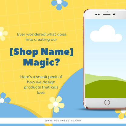 Colorful Social Media Template | Editable Canva Design for Shops to Promote Products, Sales & Events | Digital Download