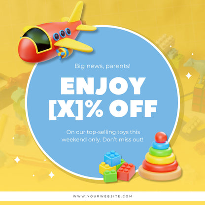 Colorful Social Media Template | Editable Canva Design for Shops to Promote Products, Sales & Events | Digital Download