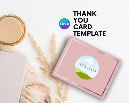 Rose Gold Thank You Card | Canva Template | Editable Order Insert with Discount Code | Elegant Printable for Small Business Packaging