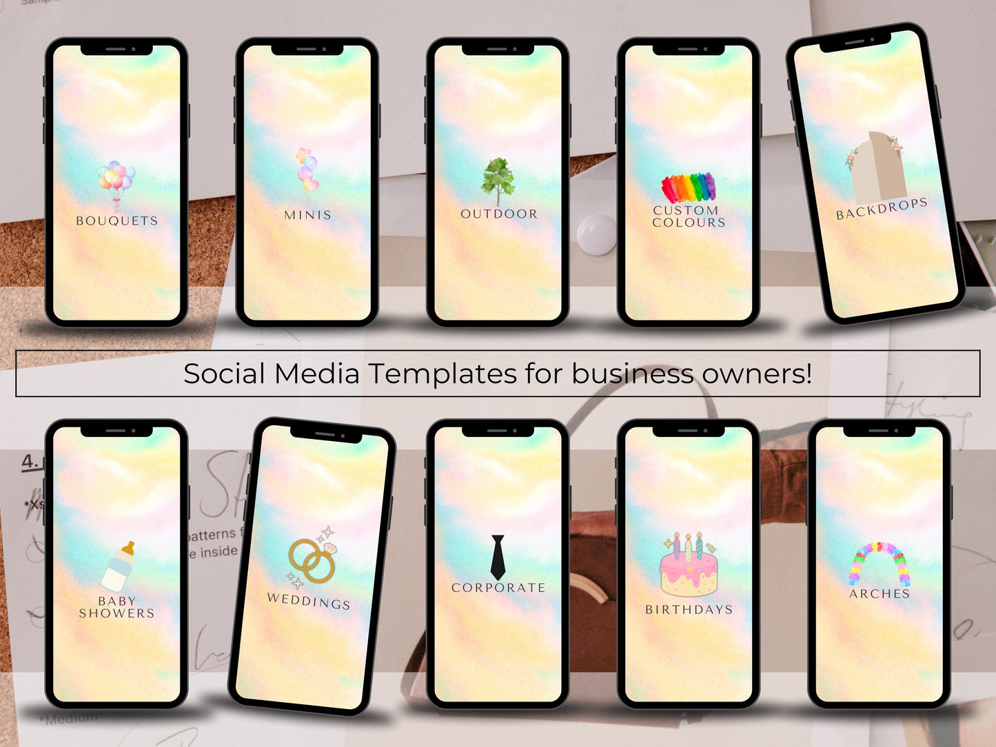 Balloon Business Instagram Highlight Covers | Canva Editable Social Media Branding Kit