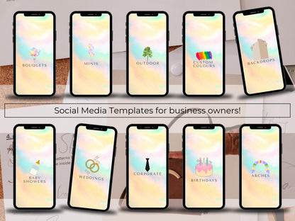 Balloon Business Instagram Highlight Covers | Canva Editable Social Media Branding Kit