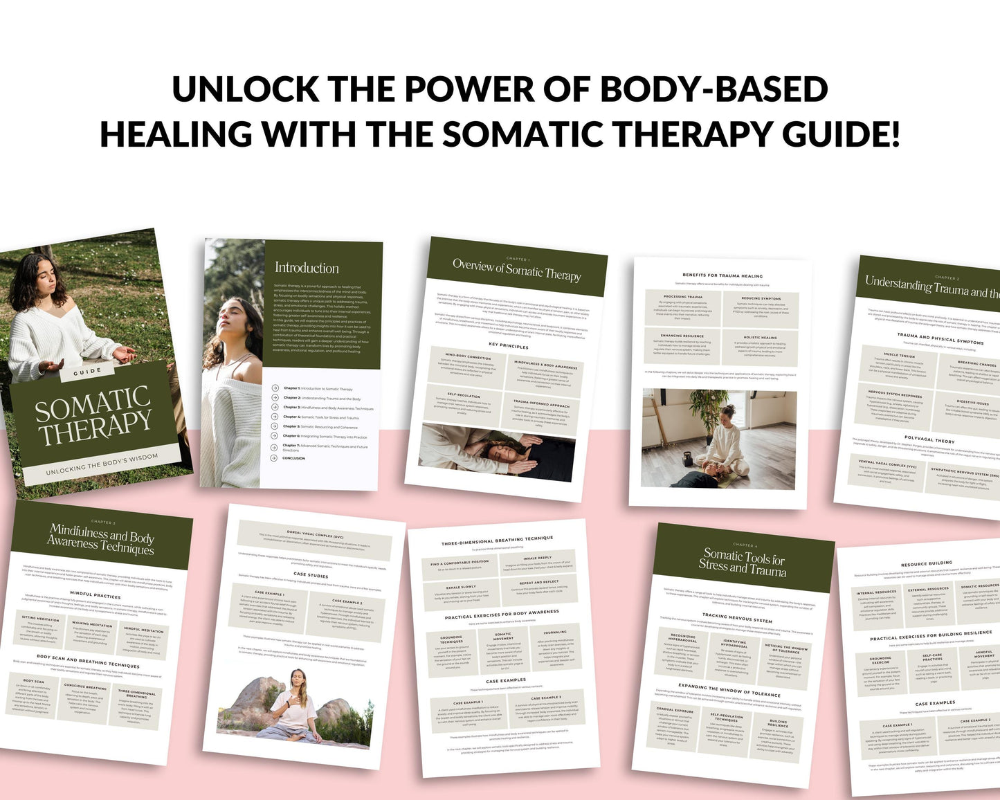 Somatic Therapy Guide | Canva Template + Printable PDF | Body-Based Healing for Trauma, Stress & Emotional Wellness