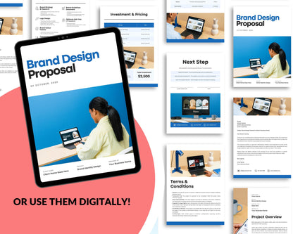 Editable Brand Design Proposal Template | Canva Template for Designers | Client Proposal | Branding Service Contract | Brand Identity PDF