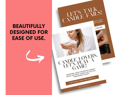 Social Media Posts for Candle Makers | Canva Template Only | 4 Weeks of Captions & Content Calendar