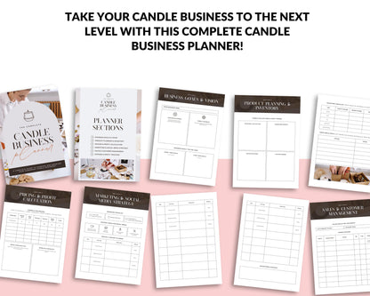 Candle Business Planner | Canva Template + Printable PDF | Small Business Organizer | Inventory, Pricing & Marketing Sheets