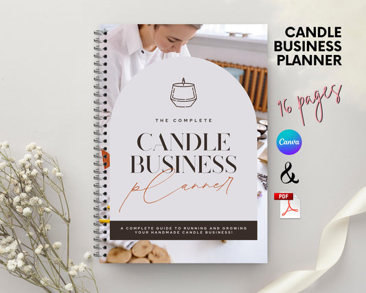 Candle Business Planner | Canva Template + Printable PDF | Small Business Organizer | Inventory, Pricing & Marketing Sheets