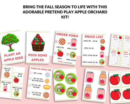 Pretend Play Apple Orchard Kit | Printable PDF | Dramatic Play Market Set for Kids | Apple Stand Role Play