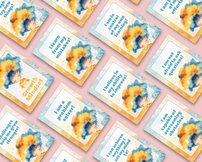 Growth Mindset Affirmation Cards for Kids | 21-Card Printable PDF | Positive Thinking & SEL Tool for Classroom or Home