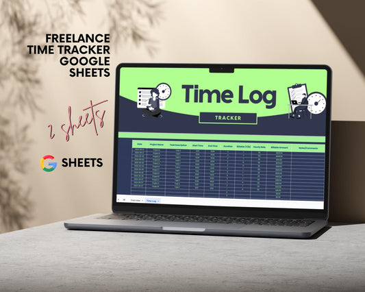 Freelance Time Tracker | Google Sheets Template for Projects, Billable Hours & Invoicing