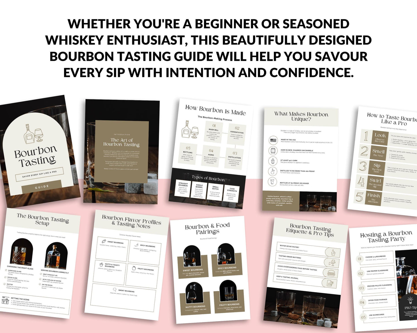 Bourbon Tasting Guide | Printable PDF | Learn to Savour, Score & Host Like a Pro | Whisky Tasting Party Template