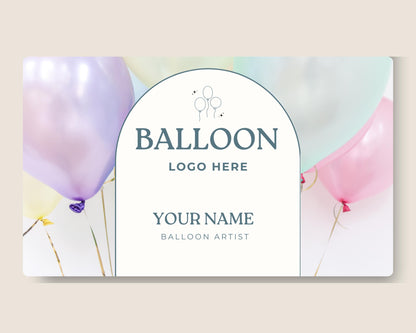 Editable Balloon Artist Business Card Template | Birthday, Wedding, Event Decor | Instant Download | DIY Canva Business Card