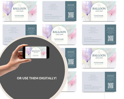 Editable Balloon Artist Business Card Template | Birthday, Wedding, Event Decor | Instant Download | DIY Canva Business Card