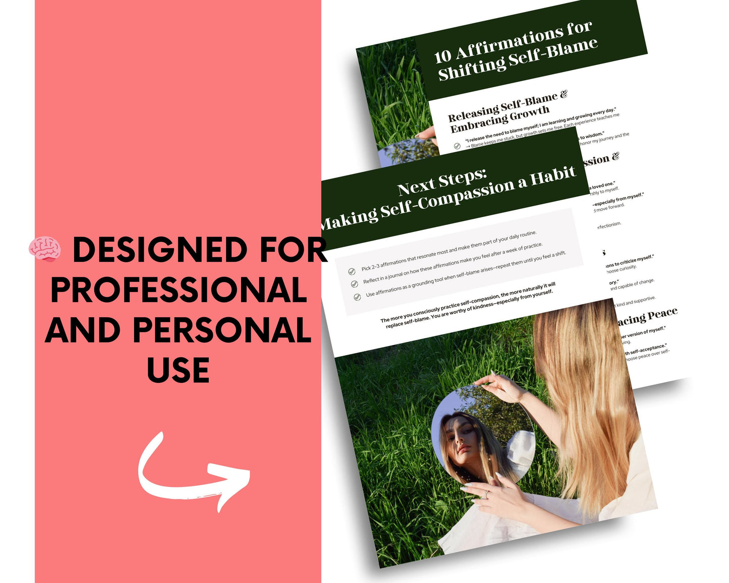 Self-Blame Recovery Worksheet | Canva Template + Printable PDF | Self-Compassion Journal | Mental Health Tool | Instant Download