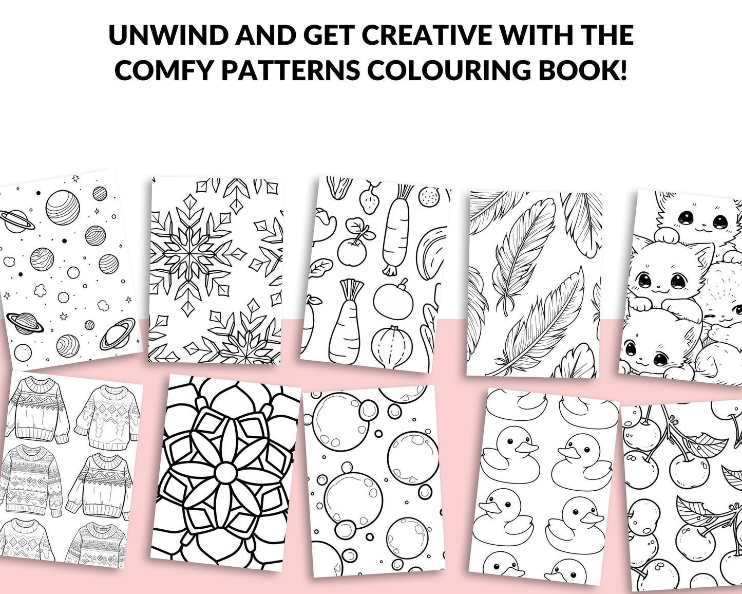 Comfy Patterns Colouring Book | 25 Relaxing Printable Pages | Instant Download | Adult Colouring Pages | Stress Relief Activity