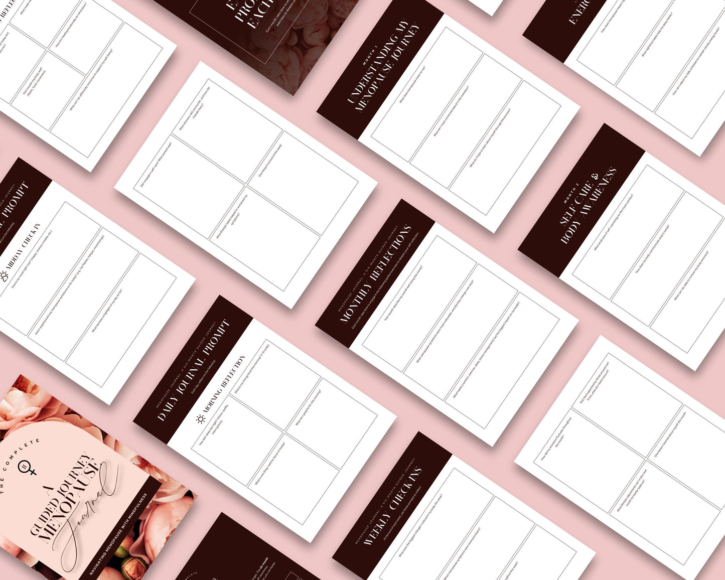 Menopause Journal | Guided Wellness Tracker | Canva Template + Printable PDF | Self-Care and Symptom Management