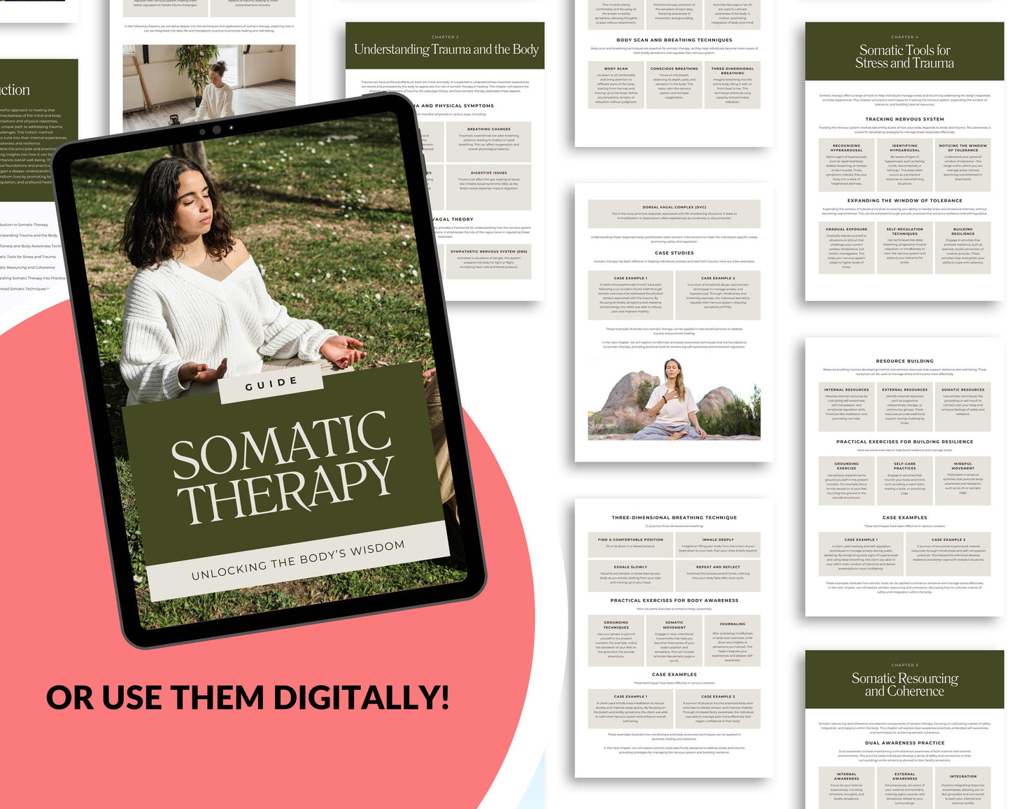 Somatic Therapy Guide | Canva Template + Printable PDF | Body-Based Healing for Trauma, Stress & Emotional Wellness