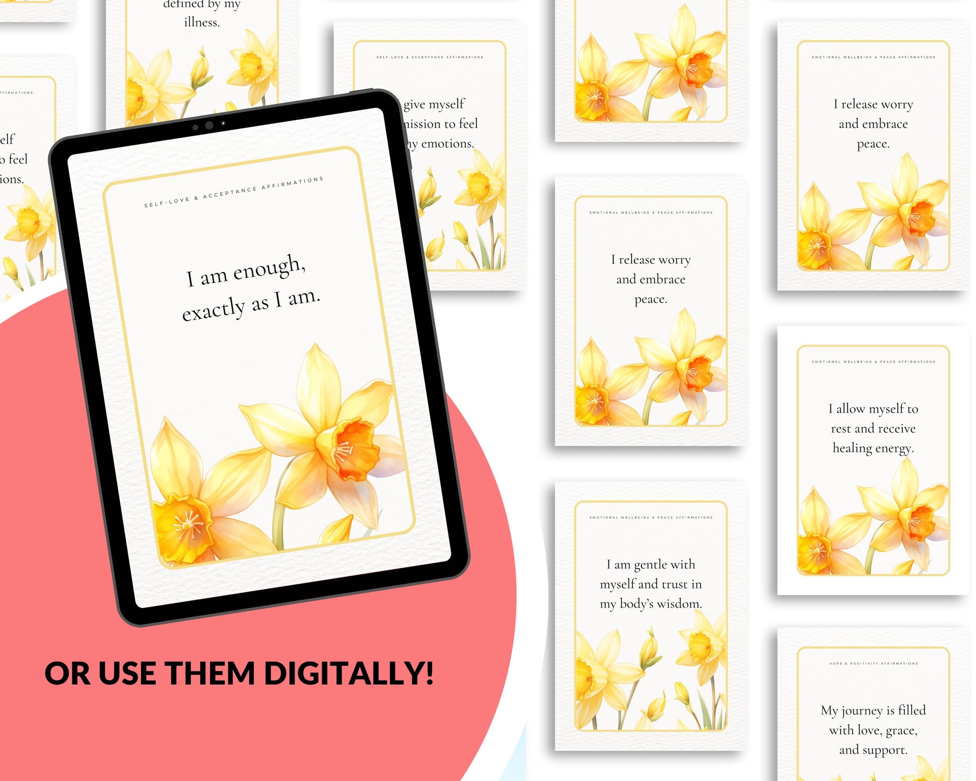 a bunch of cards with yellow flowers on them